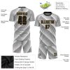 Custom White Black-Old Gold Sublimation Soccer Uniform Jersey