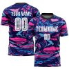 Custom Pink White-Camo Sublimation Soccer Uniform Jersey