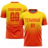 Custom Gold Orange Sublimation Fade Fashion Soccer Uniform Jersey