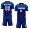 Custom Royal White Sublimation Soccer Uniform Jersey