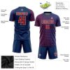 Custom Navy Red-White Sublimation Soccer Uniform Jersey