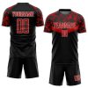 Custom Black Red-White Sublimation Soccer Uniform Jersey