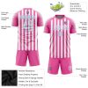 Custom Pink White-Light Blue Sublimation Soccer Uniform Jersey