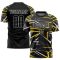 Custom Black Black-Gold Green Sublimation Soccer Uniform Jersey