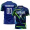 Custom Royal White-Neon Green Sublimation Soccer Uniform Jersey