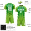 Custom Neon Green White-Kelly Green Sublimation Soccer Uniform Jersey