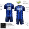 Custom Navy White-Royal Away Sublimation Soccer Uniform Jersey